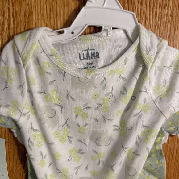 Laughing Llama Baby Girl Set Of 3 Coordinating Onesies - Picture 8 of 10